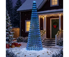 LED Kalėdų medis 270 cm 648 LED Mėlyna Plienas Žalia
