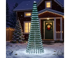 LED Kalėdų medis 270 cm 648 LED Šalta balta Plienas Žalia