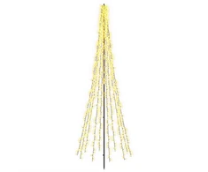 LED Kalėdų medis 285 cm 1550 LED Šilta balta Plienas Juoda