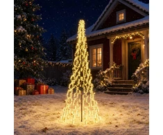 LED Kalėdų medis 285 cm 1550 LED Šilta balta Plienas Juoda