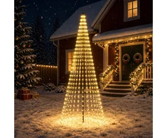 LED Kalėdų medis 285 cm 744 LED Šilta balta Geležis Juoda