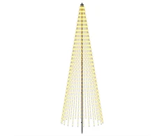 LED Kalėdų medis 285 cm 744 LED Šilta balta Geležis Juoda