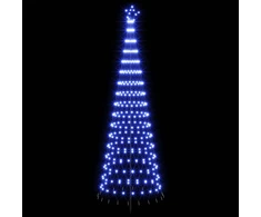 LED Kalėdų medis 300 cm 350 LED Mėlyna Geležis Juoda