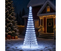 LED Kalėdų medis 300 cm 350 LED Šalta balta Geležis Juoda