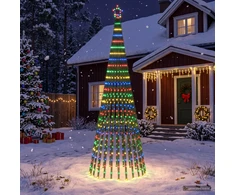 LED Kalėdų medis 300 cm 668 LED Įvairių spalvų Plienas Juoda