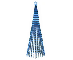 LED Kalėdų medis 300 cm 668 LED Mėlyna Plienas Juoda
