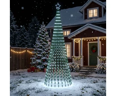 LED Kalėdų medis 300 cm 668 LED Šalta balta Plienas Juoda