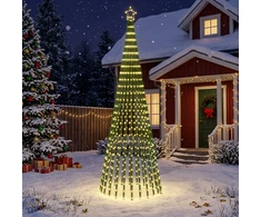 LED Kalėdų medis 300 cm 668 LED Šilta balta Plienas Juoda