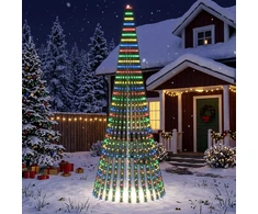 LED Kalėdų medis 370 cm 1008 LED Įvairių spalvų Plienas Žalia