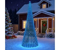 LED Kalėdų medis 370 cm 1008 LED Mėlyna Plienas Žalia