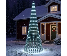 LED Kalėdų medis 370 cm 1008 LED Šalta balta Plienas Žalia