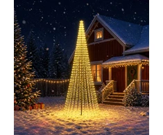 LED Kalėdų medis 385 cm 1148 LED Šilta balta Geležis Juoda