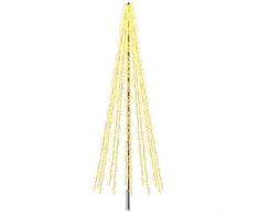 LED Kalėdų medis 385 cm 2460 LED Šilta balta Plienas Juoda
