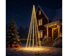 LED Kalėdų medis 385 cm 2460 LED Šilta balta Plienas Juoda