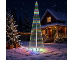 LED Kalėdų medis 470 cm 1504 LED Įvairių spalvų Plienas Žalia