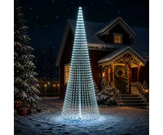 LED Kalėdų medis 470 cm 1504 LED Šalta balta Plienas Žalia