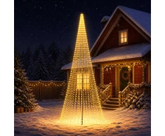 LED Kalėdų medis 485 cm 1632 LED Šilta balta Geležis Juoda