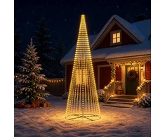 LED Kalėdų medis 485 cm 1632 LED Šilta balta Geležis Juoda