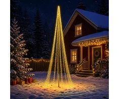 LED Kalėdų medis 485 cm 3000 LED Šilta balta Plienas Juoda