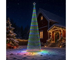 LED Kalėdų medis 500 cm 1524 LED Įvairių spalvų Plienas Juoda