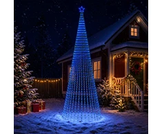 LED Kalėdų medis 500 cm 1524 LED Mėlyna Plienas Juoda