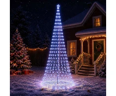 LED Kalėdų medis 500 cm 550 LED Mėlyna Geležis Juoda