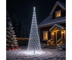 LED Kalėdų medis 500 cm 550 LED Šalta balta Geležis Juoda