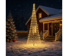 LED Kalėdų medis 500 cm 550 LED Šilta balta Geležis Juoda