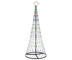 LED Kalėdų medis su 230 LED Įvairiaspalvis 184.5 cm metalas