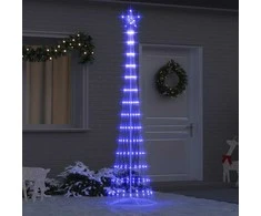 LED Kalėdų medis su 290 LED s stovu Mėlyna 250 cm metalas