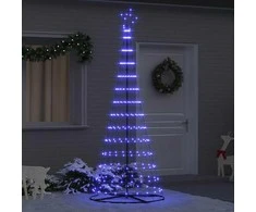 LED Kalėdų medis su 295 LED s stovu Mėlyna 250 cm metalas