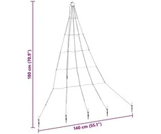 LED Kalėdinė eglutė su žemės kuoleliais Mėlyna 182 cm Metalas
