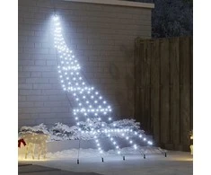 LED Kalėdinė eglutė su žemės kuoleliais Šalta balta 306 cm