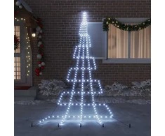 LED Kalėdinė eglutė su žemės kuoleliais Šalta balta 511 cm