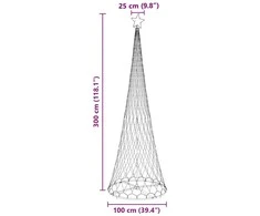 LED Kalėdų medis Mėlyna 302,5 cm metalas