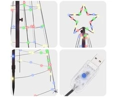 LED Kalėdinė eglutė su žemės kuoleliais Įvairiaspalvis 250 cm