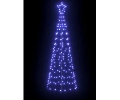 LED Kalėdinė eglutė su žemės kuoleliais Mėlyna 250 cm Geležis