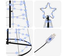 LED Kalėdų medis EKENAS 250 cm 390 LED Mėlyna Plienas Mėlyna