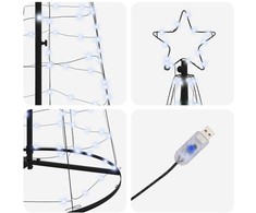 LED Kalėdų medis EKENAS 250 cm 390 LED Šalta balta Plienas