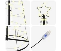 LED Kalėdų medis EKENAS 250 cm 390 LED Šilta balta Plienas