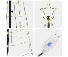 LED Kalėdų medis 250 cm 390 LED Šilta balta Plienas Šilta balta