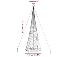 LED Kalėdų medis Įvairiaspalvis 399 cm metalas