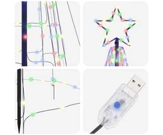 LED Kalėdinė eglutė su žemės kuoleliais Įvairiaspalvis 400 cm