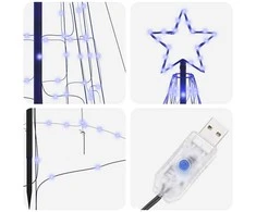 LED Kalėdų medis EKENAS 400 cm 800 LED Mėlyna Plienas Mėlyna