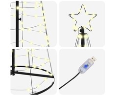 LED Kalėdų medis EKENAS 400 cm 800 LED Šilta balta Plienas