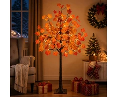 LED klevo Kalėdų eglutė Ruda 120 cm Plastmasė 48 LED