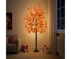 LED klevo Kalėdų eglutė Ruda 210 cm Plastmasė 144 LED