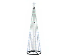 LED kūginė kalėdinė eglutė 180 cm 250 LED Įvairių spalvų