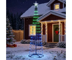 LED kūginė kalėdinė eglutė 180 cm 250 LED Įvairių spalvų