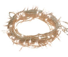 LED lempučių girlianda, 100m, PVC, 1000 šiltų baltų LED